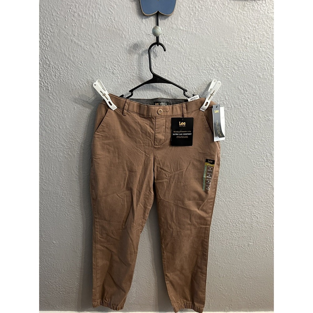 Lee Jeans‎ Women 8 M Tapered Leg Reg Fit Brown Denim Pants